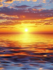 Fototapeta premium Ocean Sunset: Serene Evening Scene by the Sea