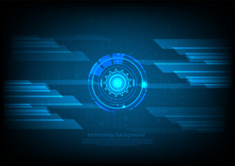 Blue circle and line technology abstract technology innovation concept vector background and glowing light