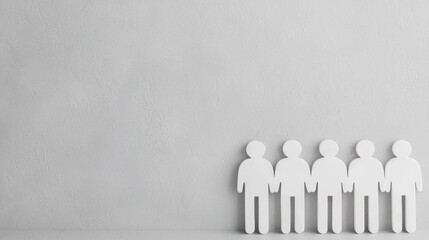 Diversity with Minimalist Human Figures on a Gray Background