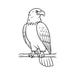 Fototapeta premium American Eagle Simple Line Art Drawing Art & Illustration