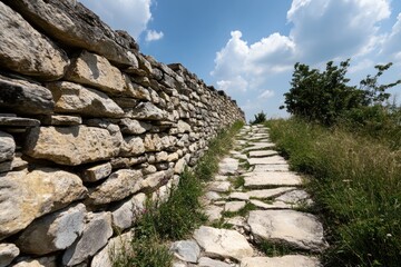 Castle Walls Featuring Ancient Defensive Architecture