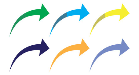 Arrows set icon. Arrows set vector illustration. Arrow icon. Colorful arrow symbols. vector icon. Financial arrow growth decline different info path.