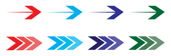 Halftone arrows. Color web arrow with dots. Colorful dotted moving forward and download symbols. Direction signpost gradient arrows web logo. arrow vector icon pack