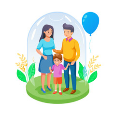 happy family with children