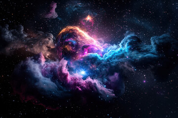 A cosmic explosion of color and light deep space digital artwork cosmic environment high-resolution viewpoint visual wonder