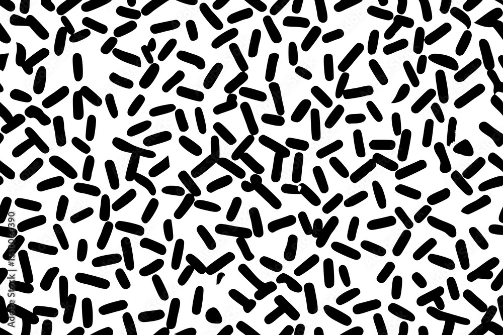 Poster abstract black and white geometric pattern featuring randomly distributed organic shapes for backgro