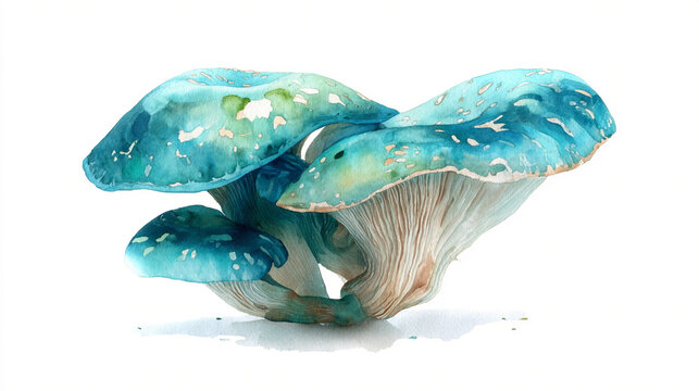 A lone watercolor bioluminescent panellus