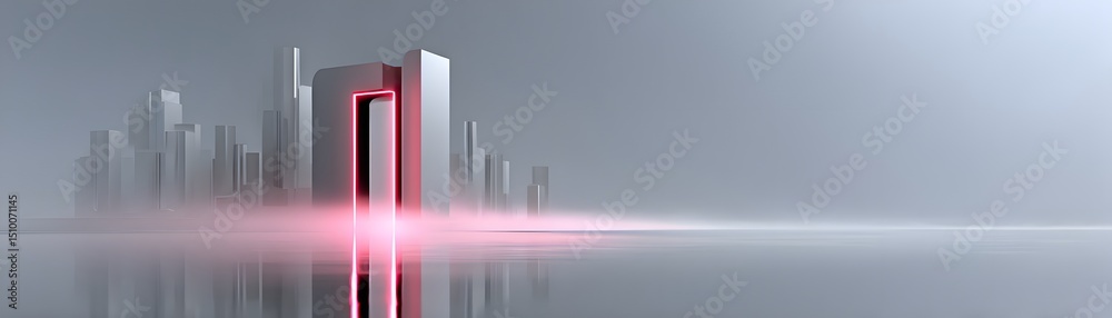 Poster a sci-fi metropolis where architecture morphs in real-time, massive abstract structures, floating ne