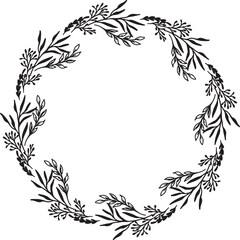 Frame leaves for decoration purpose, advertisement, wedding card, or commercial. Beautiful circle line