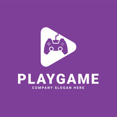 playgame logo template, online game logo, game app icon, game play button