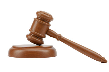 Wood gavel isolated on transparent background Generative Ai.
