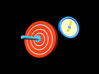 3d archery target icon on light white background. 3d render illustration. Perfect for website or application design.