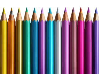 Chromatic Array: A collection of sharp, vibrantly colored pencils stand in unison, each tip hinting at the creative possibilities within.