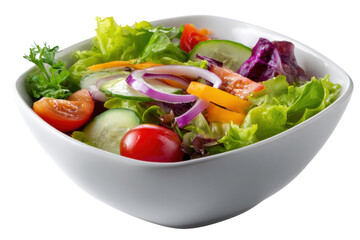 Vibrant Salad Bowl: A visually enticing, crisp, and colorful mixed salad, artfully arranged in a sleek, modern bowl, offering a burst of fresh flavors and textures.