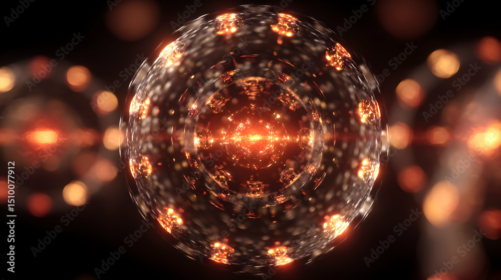 Poster a captivating glow sphere with intricate patterns creates a mesmerizing and futuristic visual experi