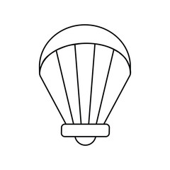 paragliding lineal icon with white background vector stock illustration