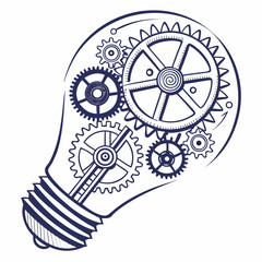 light bulb with gears