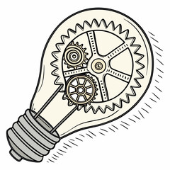 light bulb with gears