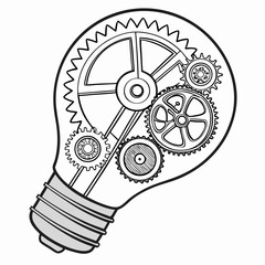 light bulb with gears