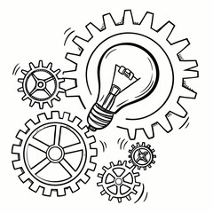 light bulb with gears