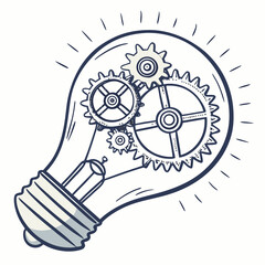 light bulb with gears