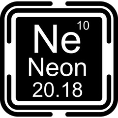 Neon Periodic Table Black Bold Icon