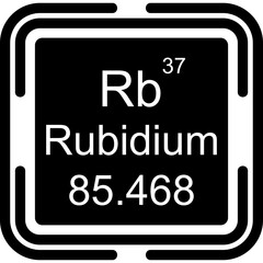 Obraz premium Rubidium Periodic Table Black Bold Icon