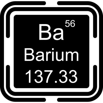 Barium Periodic Table Black Bold Icon