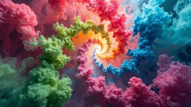 Vibrant Color Explosion Abstract Swirl Footage - Powered by Adobe