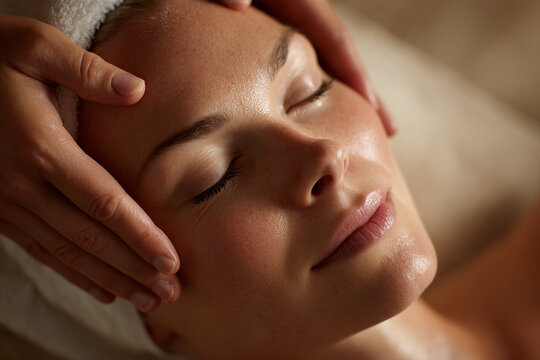 Relaxing facial treatment in a spa setting with gentle massage and soothing ambiance for rejuvenation