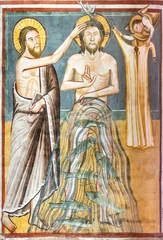  LODI, ITALY - MAY 21, 2025: The medieval fresco of Baptism of Christ in church Chiesa di San Francesco from begin of 15. cent.  © Renáta Sedmáková
