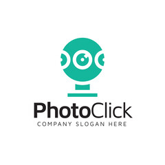 Photoclick logo template, photography logo, camera logo vector, photo studio logo