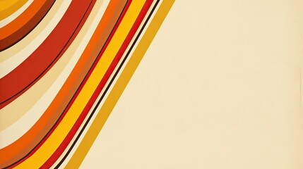 Warm-Toned Retro Curves on Cream Background: A Visually Striking Design