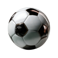 Naklejka premium Soccer Ball: A classic, meticulously crafted soccer ball. Perfectly round, showcasing the iconic black and white pentagons and hexagons, ready for the next thrilling match.