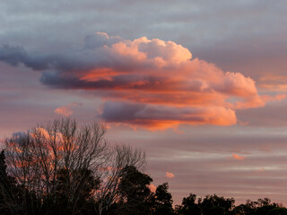 Majestic sunset over Marathonas skies in Attica