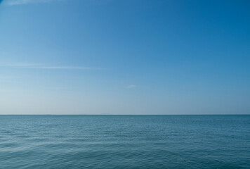 Obraz premium Photography open sea island view landscape beautiful summer vertical horizon cloud clean and blue sky background air fresh calm nature ocean wave water no body travel holiday on sun day time
