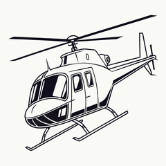 helicopter white backround & vector art
