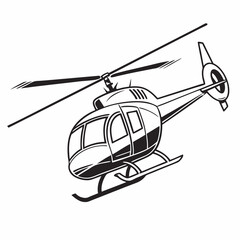 helicopter white backround & vector art