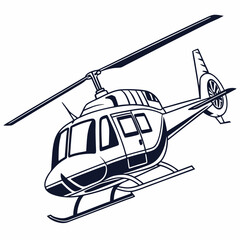 helicopter white backround & vector art