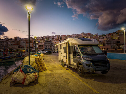Relaxing evening at Sitia's charming harbor town