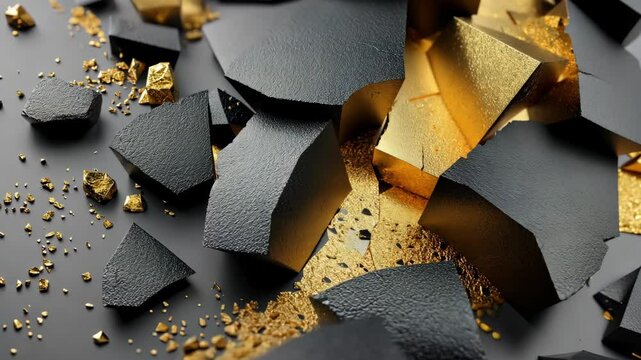 An in-depth exploration of the intricate and fascinating textures found in mineral formations, highlighting stunning golden and black elements