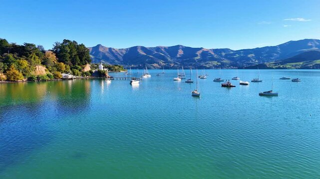 Serene Boats on Akaroa Harbor Waters