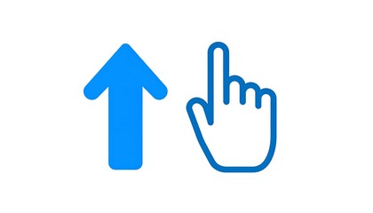 Fototapeta premium Arrow Up & Click: Simple Icons Pointing the Way to Digital Action