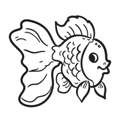 happy little goldfish vector illustration. Drawing