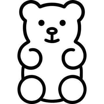 Minimalist gummy bear outline icon