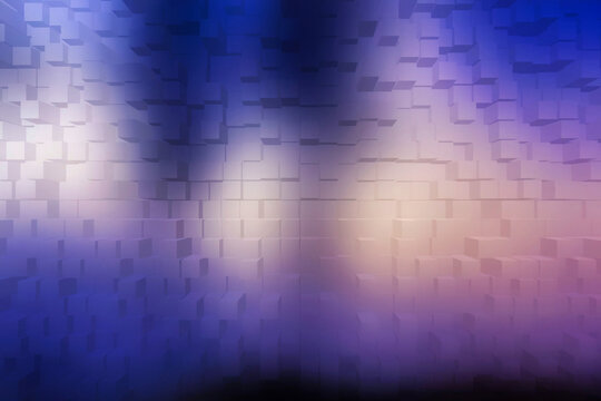 3D Abstract Cube Surface with Soft Blue and Purple Gradient Light
