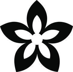Five petals silhouette vector illustration.
