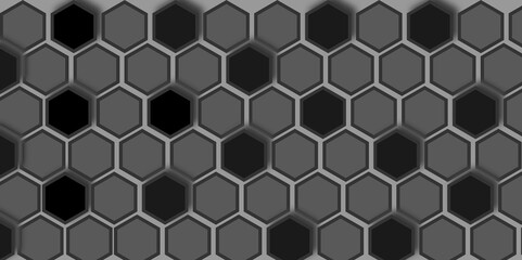 hexagon white and grey mosic Concept geometry pattern with line. geometric degrade creativity motif for header, poster, background.
