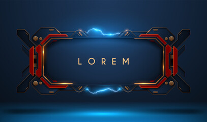 Geometric frame with lightning effects