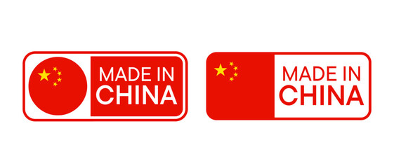 Made in China vector icon sen. Made in China badges and emblems © Evgeny